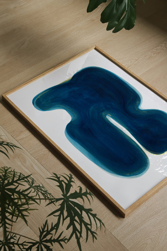 Blue with yellow Poster - HiPosterShop