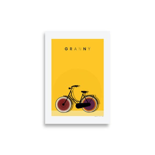 Granny Cycling Poster - HiPosterShop