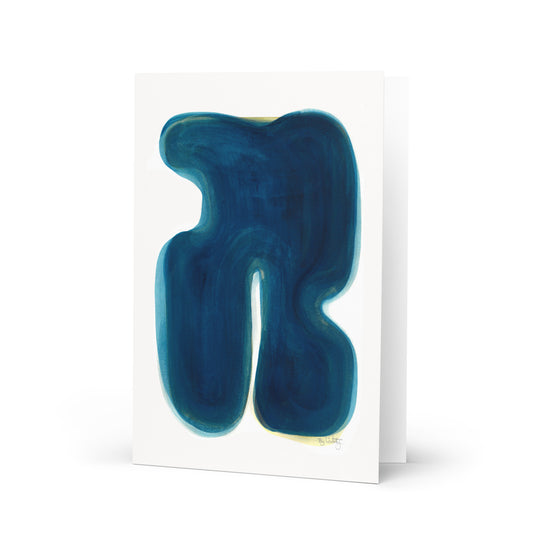 Blue with yellow Greeting card - HiPosterShop