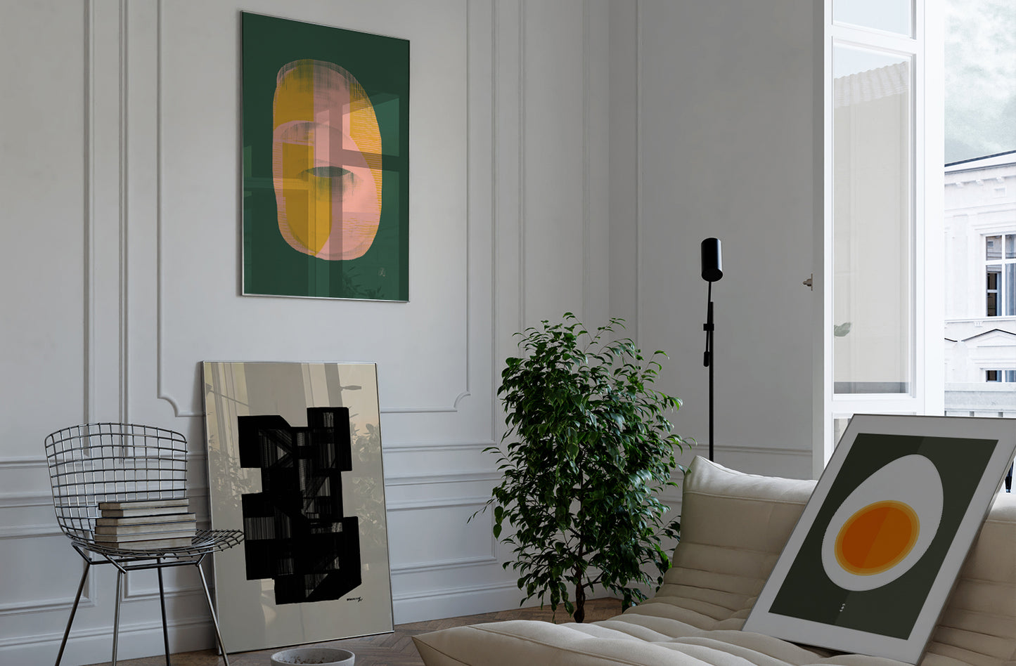 round shaped and half egg, black building home decor 01