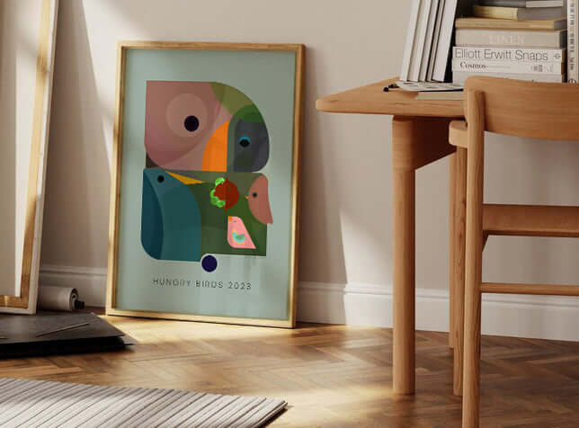 Hungry Birds Animal Poster