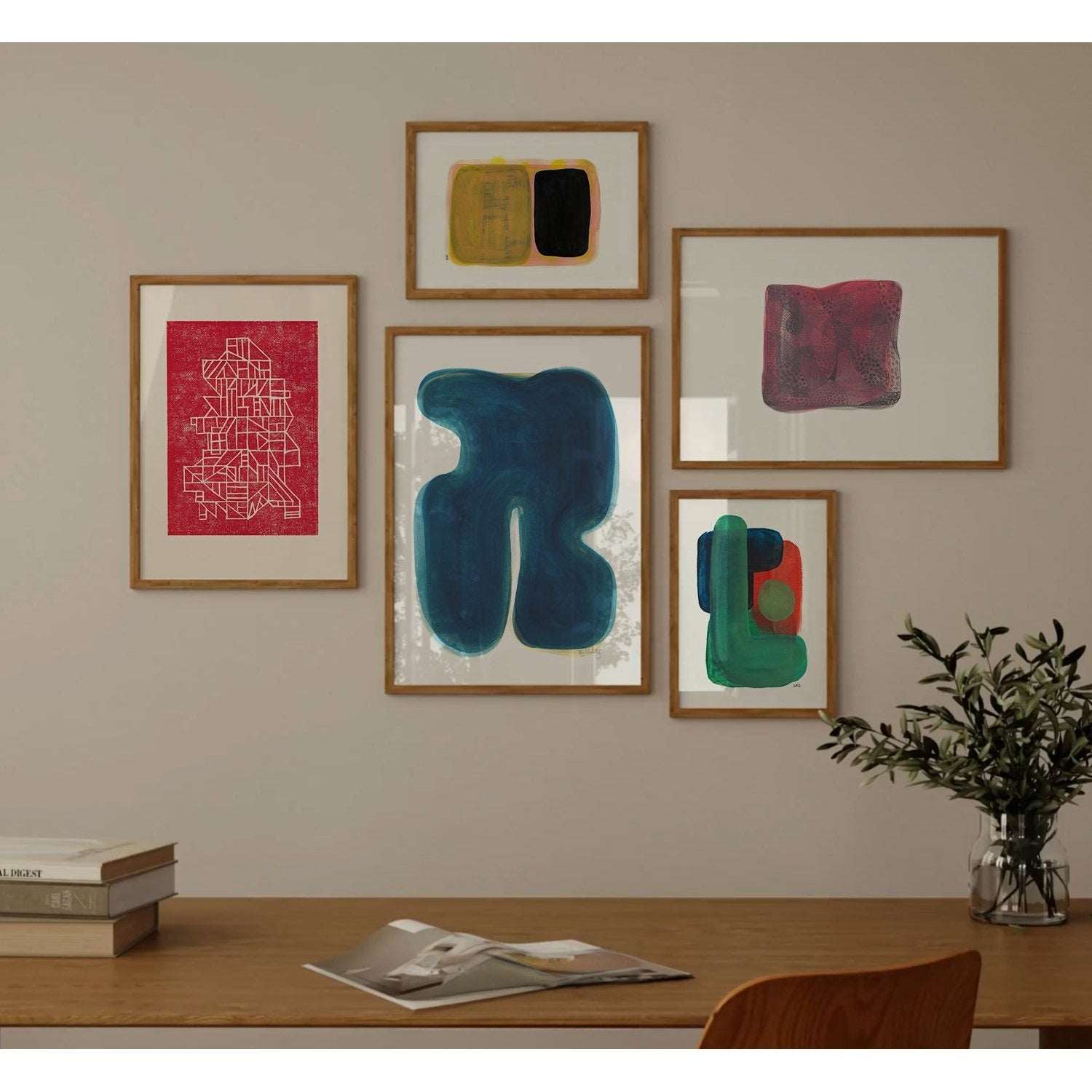 Blue with yellow Poster - HiPosterShop