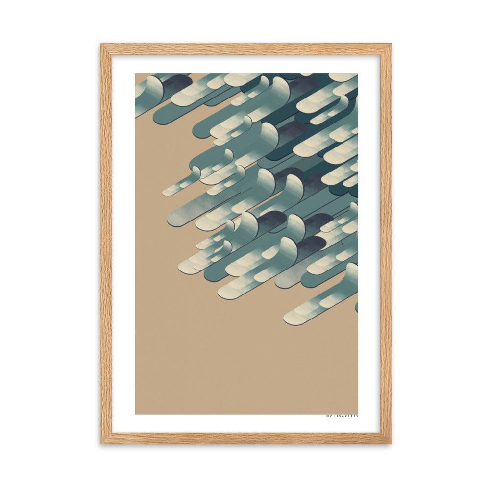 Isometric Waves Framed Poster | HiPosterShop