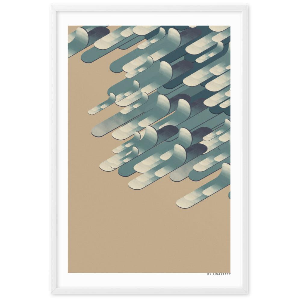Isometric Waves Framed Poster | HiPosterShop