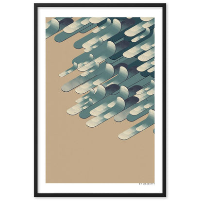 Isometric Waves Framed Poster