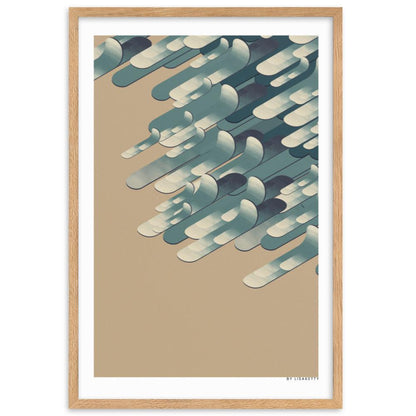 Isometric Waves Framed Poster