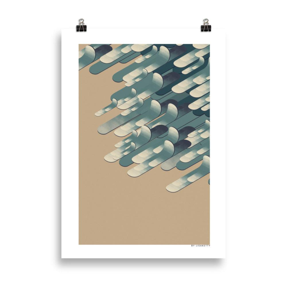 Isometric Waves Poster | HiPosterShop