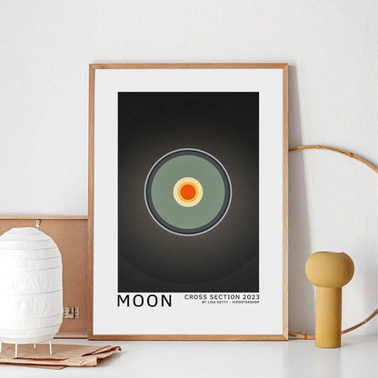 Moon framed matte paper poster