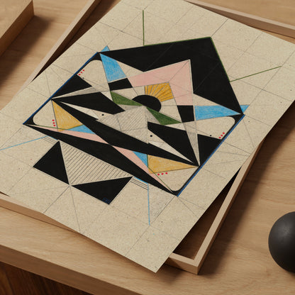 Geometric abstract design on a textured surface