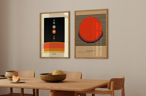 solar system and sunset home decor 01