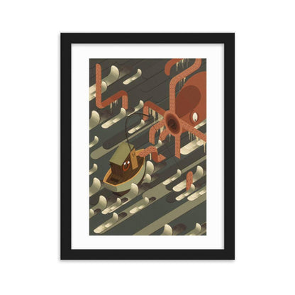 Squid Fight Framed poster