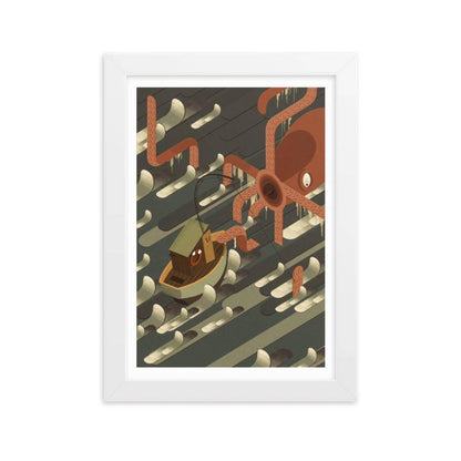 Squid Fight Framed poster