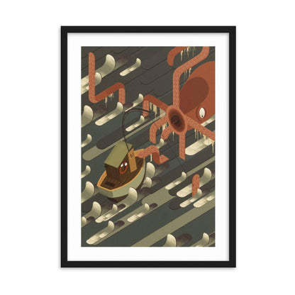 Squid Fight Framed poster