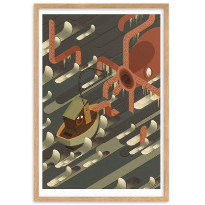 Squid Fight Framed poster