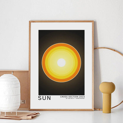 Sun framed matte paper poster