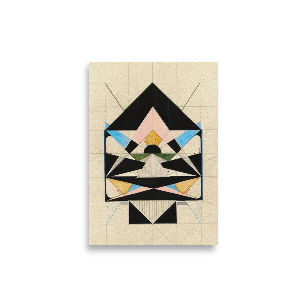 The spaceship arrow I used linoleum paint and Faber-Castell colors. Museum-quality posters made on thick matte paper.