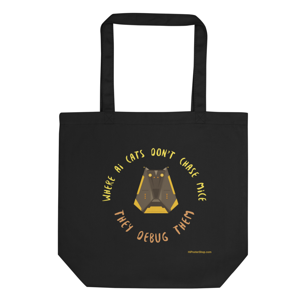 Robot Cat before AI Eco Tote Bag