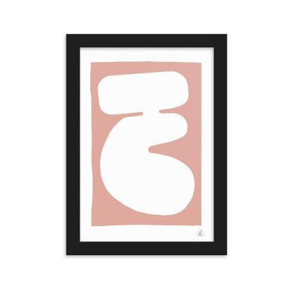 Pink blob framed matte paper poster