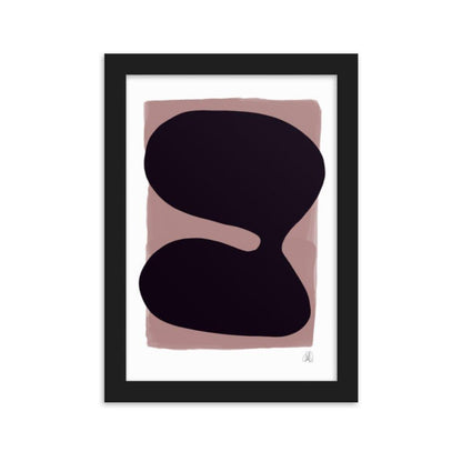 Purple blob framed matte paper poster