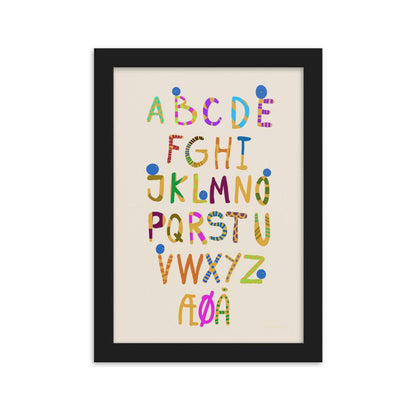 Fun Alphabet Framed Poster - Danish