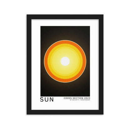 Sun framed matte paper poster