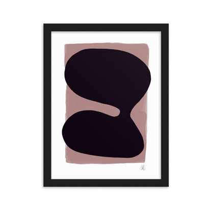 Purple blob framed matte paper poster