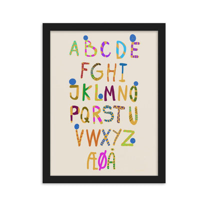 Fun Alphabet Framed Poster - Danish