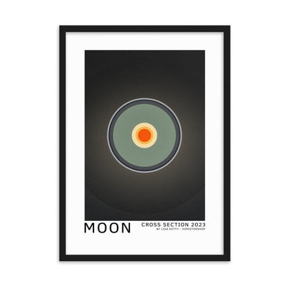 Moon framed matte paper poster