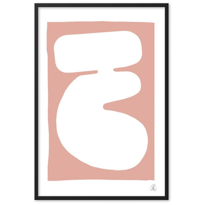 Pink blob framed matte paper poster