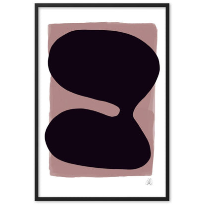 Purple blob framed matte paper poster