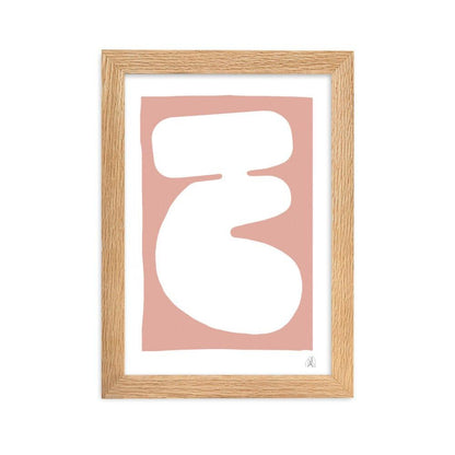 Pink blob framed matte paper poster