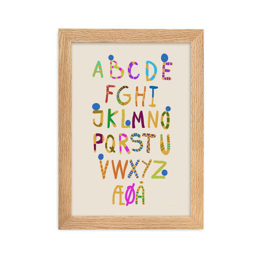 Fun Alphabet Framed Poster - Danish