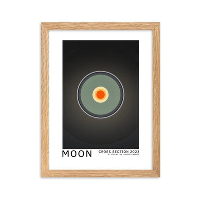 Moon framed matte paper poster