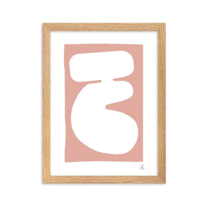 Pink blob framed matte paper poster