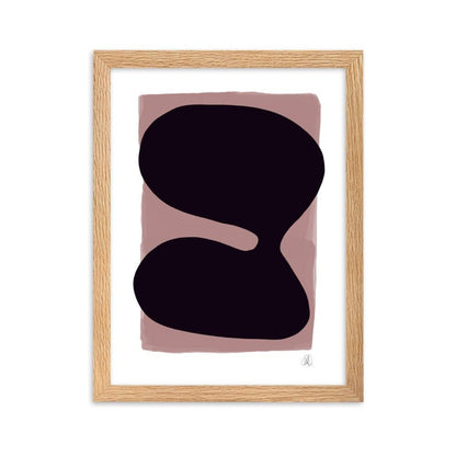 Purple blob framed matte paper poster