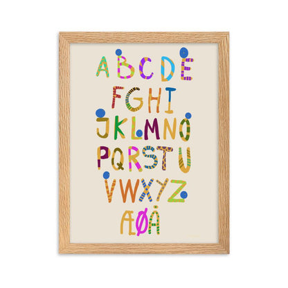 Fun Alphabet Framed Poster - Danish