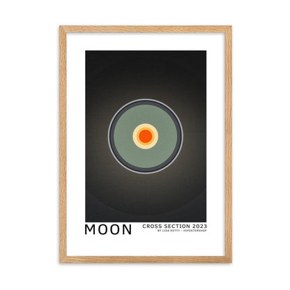 Moon framed matte paper poster