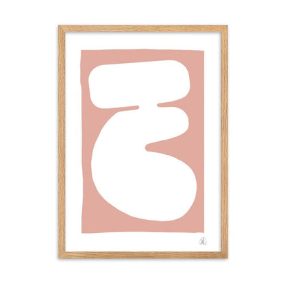 Pink blob framed matte paper poster