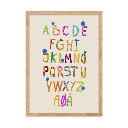 Fun Alphabet Framed Poster - Danish