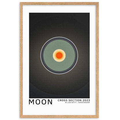 Moon framed matte paper poster