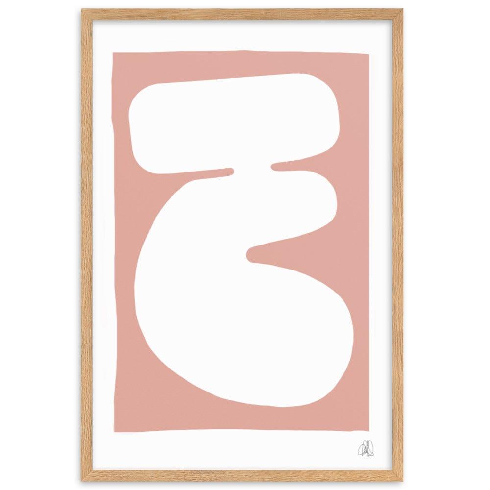 Pink blob framed matte paper poster