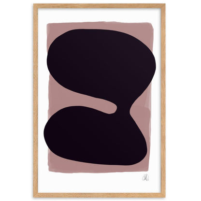 Purple blob framed matte paper poster