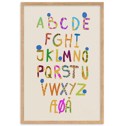 Fun Alphabet Framed Poster - Danish