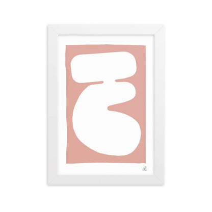 Pink blob framed matte paper poster