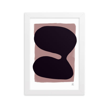 Purple blob framed matte paper poster