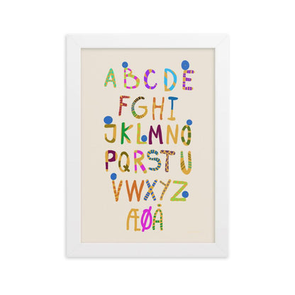 Fun Alphabet Framed Poster - Danish