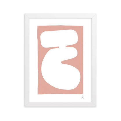 Pink blob framed matte paper poster