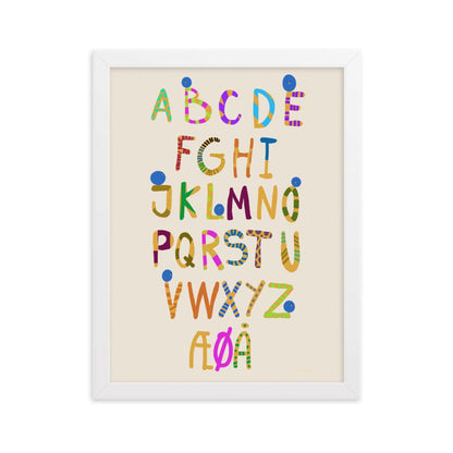 Fun Alphabet Framed Poster - Danish