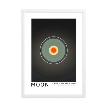 Moon framed matte paper poster