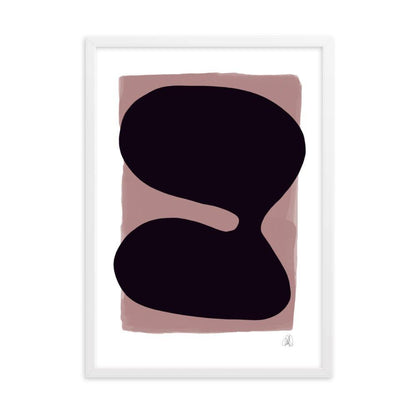 Purple blob framed matte paper poster